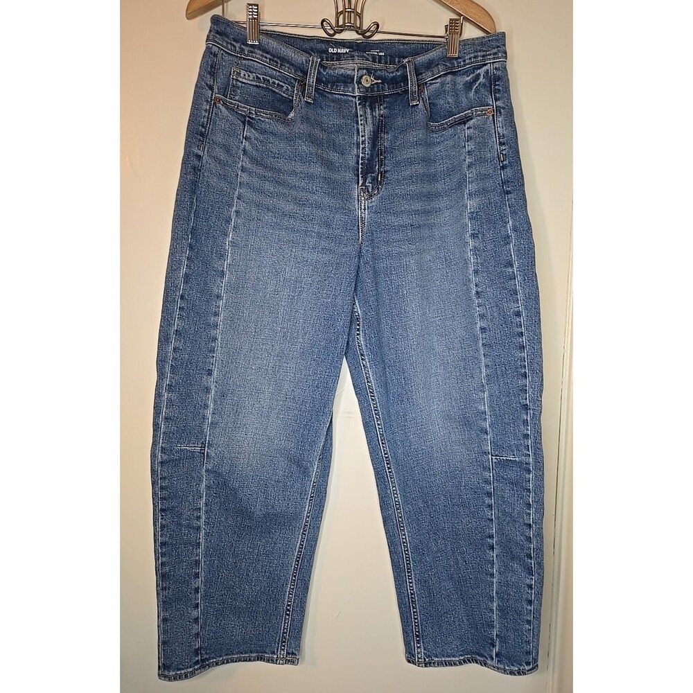 Old Navy High-Waisted Barrel Ankle Jeans Sz 14 Y2K, Modern, Capsule Wardrobe